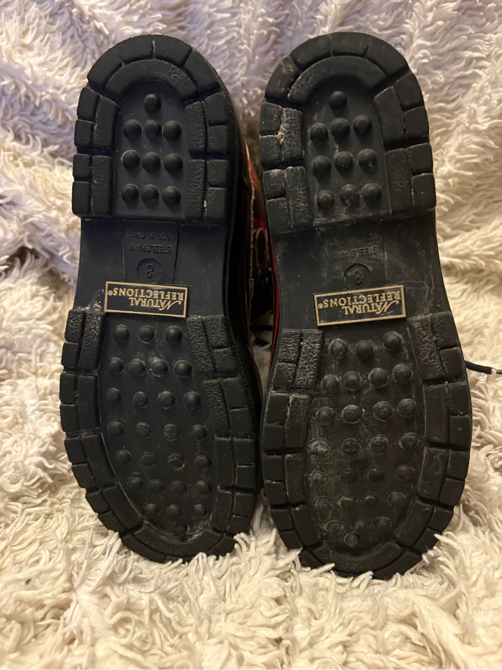 “Almost New” Natural Reflections Red Buffalo Plaid Faux Fur Winter Rain Boots - Picture 5 of 6